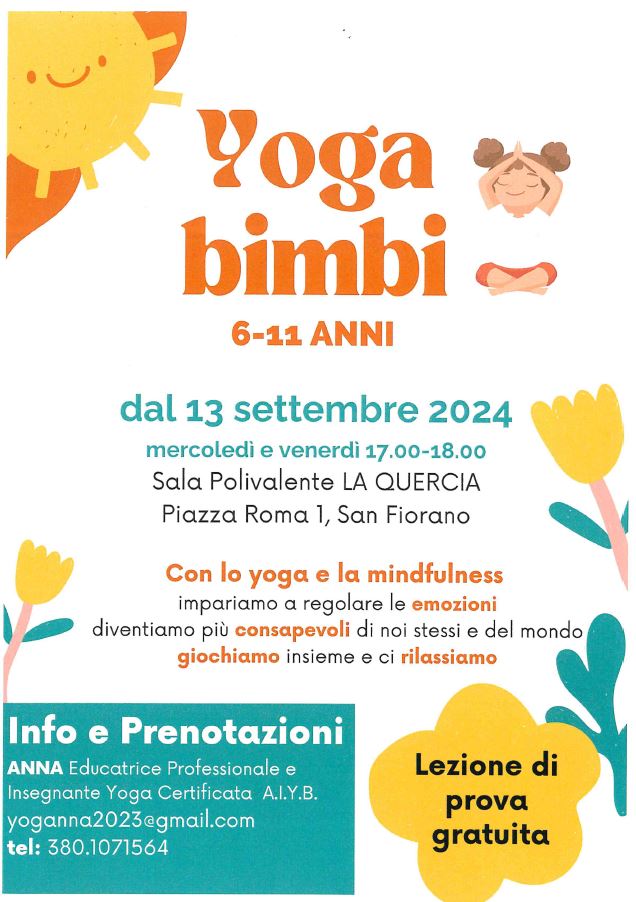 locandina lezioni yoga bimbi