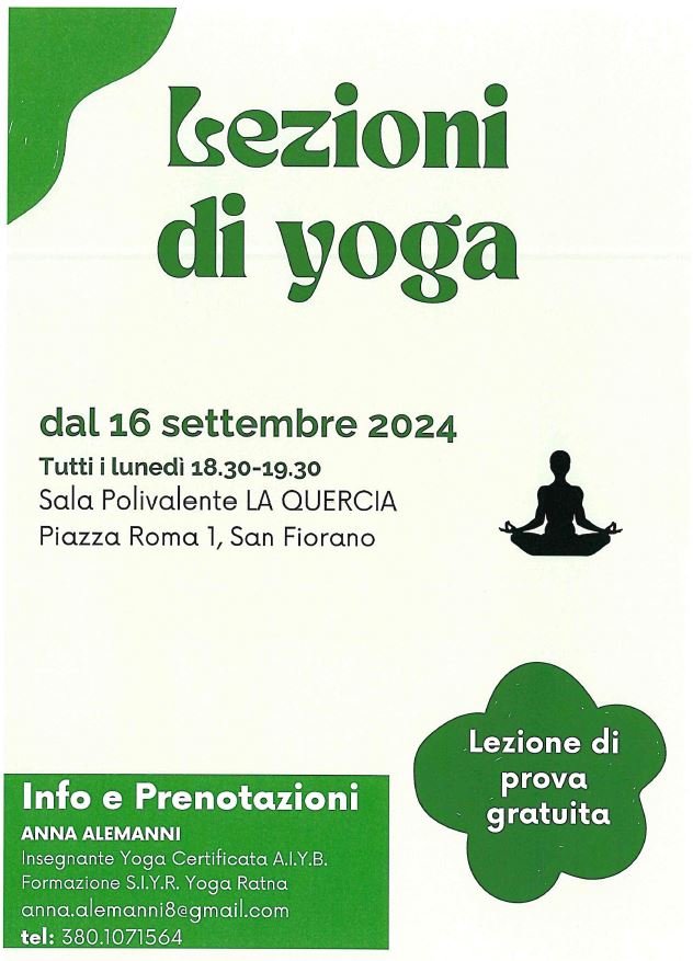 locandina lezioni yoga